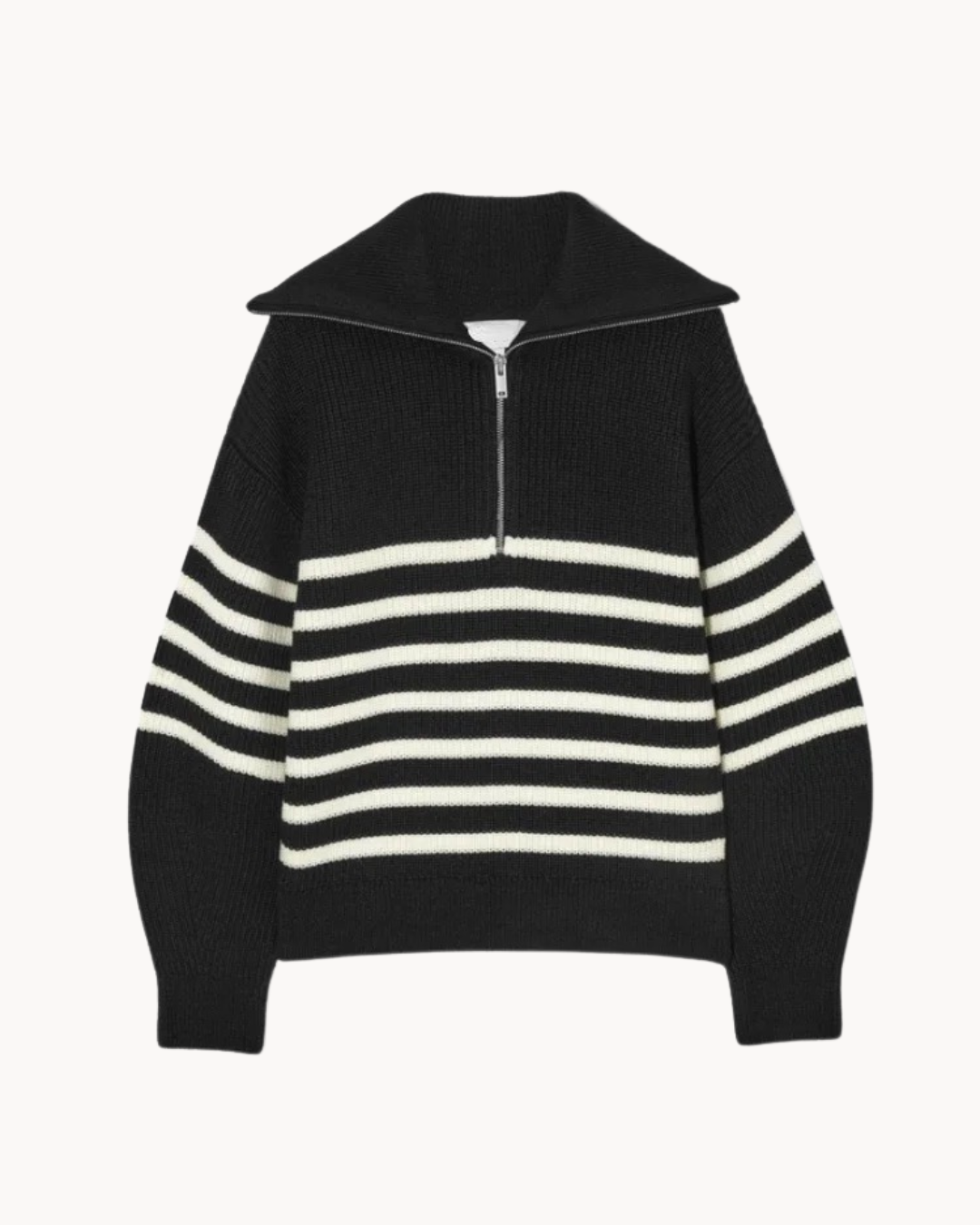 Sythni | Stylish Half-Zip Sweater with Stripes