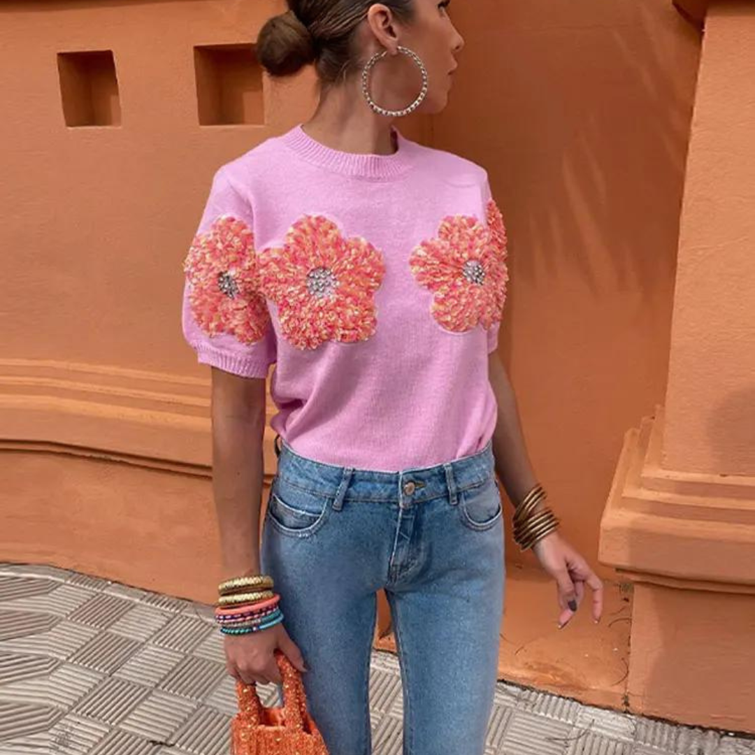 Mira | Blooming Flower Sweater Shirt