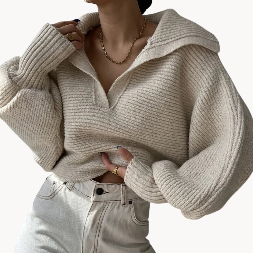 Monica | Stylish Warm Ribbed Sweater