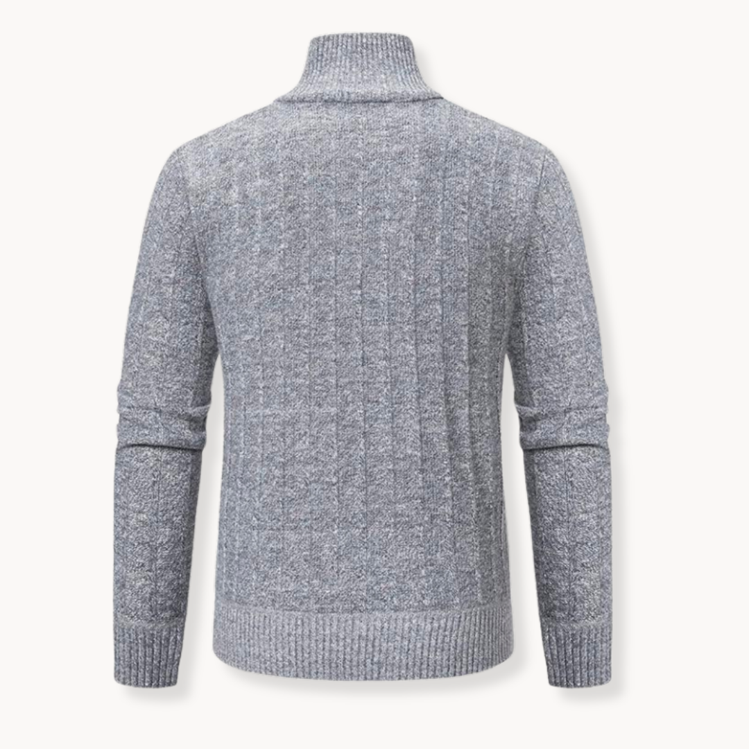 Robbin | Zippered Knit Sweater with Quarter Zip