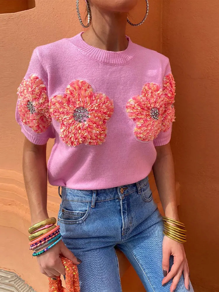 Mira | Blooming Flower Sweater Shirt